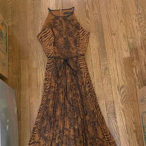 Animal print pleated dress